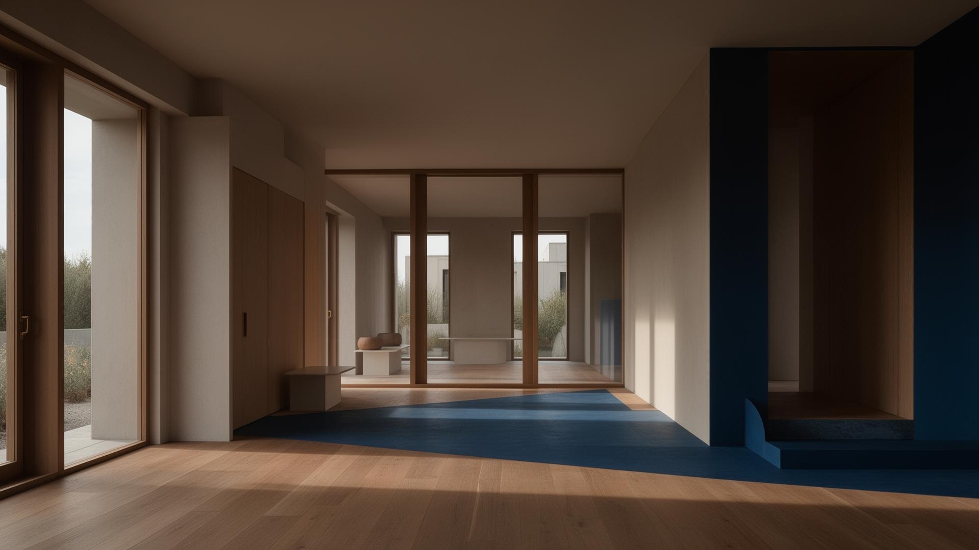 Eleganter Innenraum mit warmem Tageslicht – Beispiel eines virtuellen Rundgangs